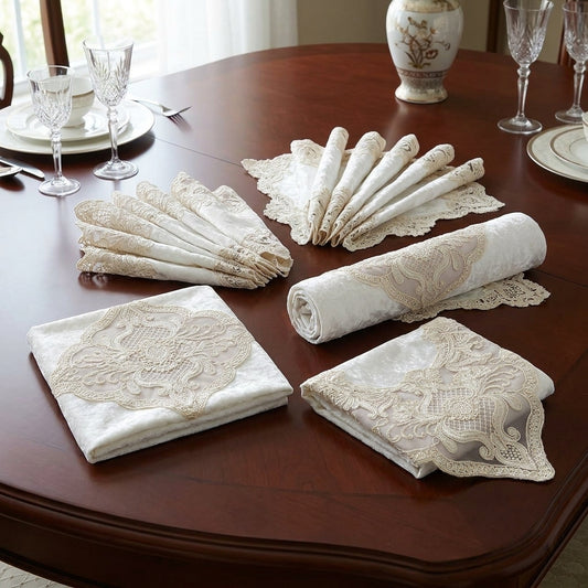 طقم مفارش تركي قطيفة وجوبير ملكي | سيرما ذهبية | 5 قطع